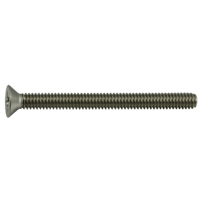 #12-24 x 2-1/2" 18-8 Stainless Steel Coarse Thread Phillips Flat Head Machine Screws
