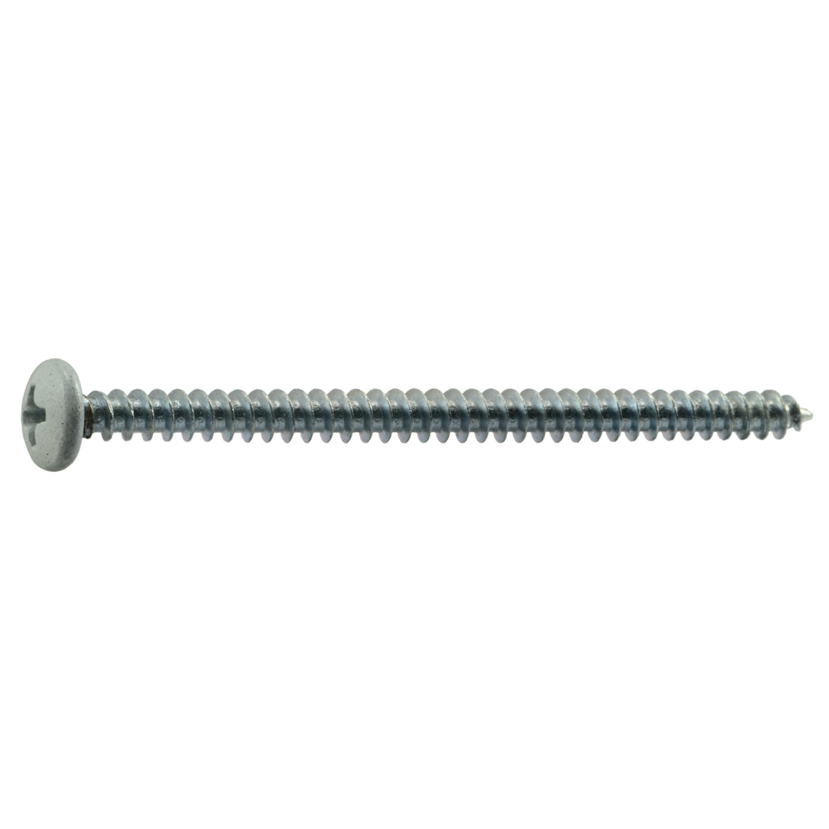 #8 x 2-1/2" White Painted Steel Phillips Pan Head Sheet Metal Screws