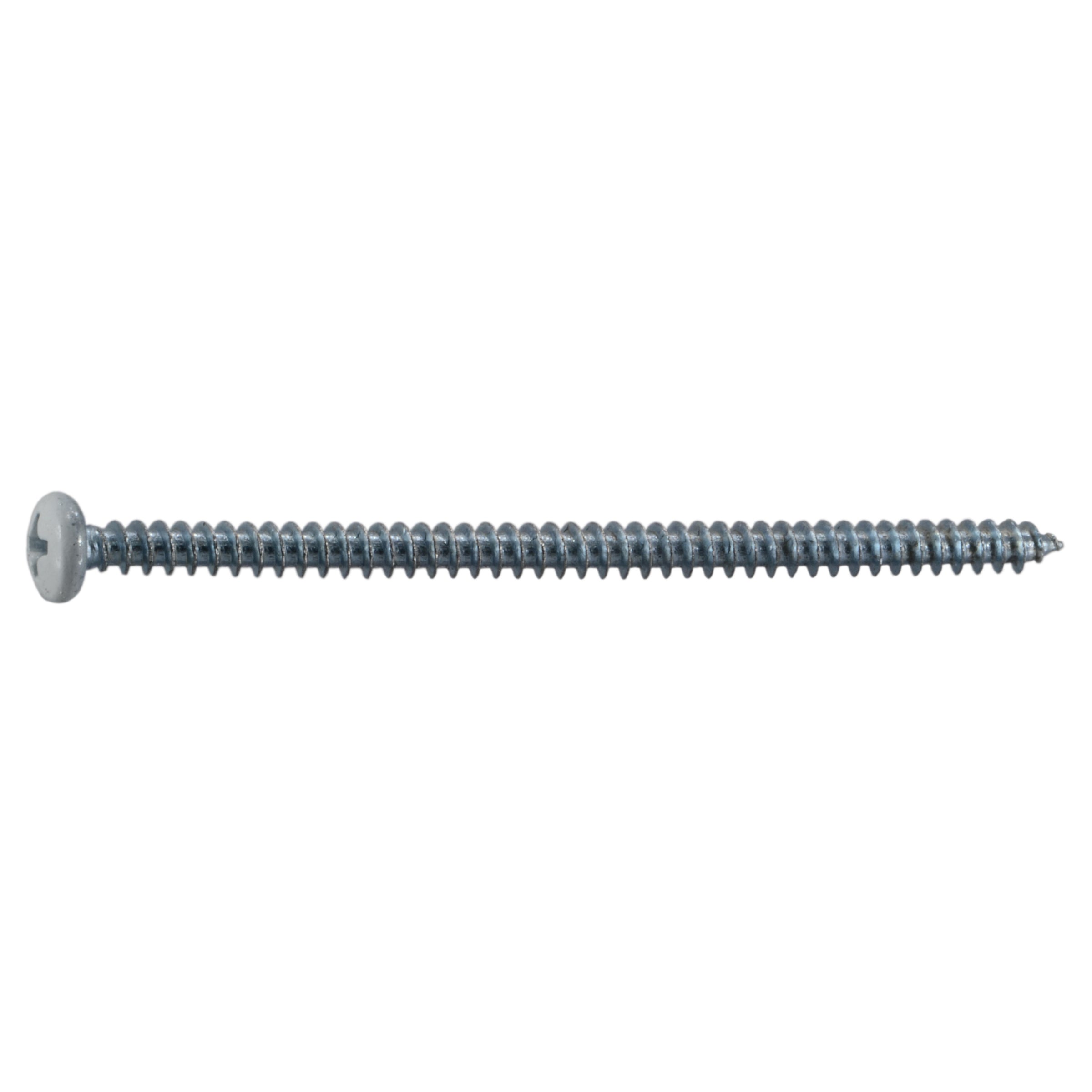 #8 x 3" White Painted Steel Phillips Pan Head Sheet Metal Screws