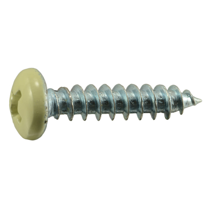 #8 x 3/4" Beige Painted Steel Phillips Pan Head Sheet Metal Screws