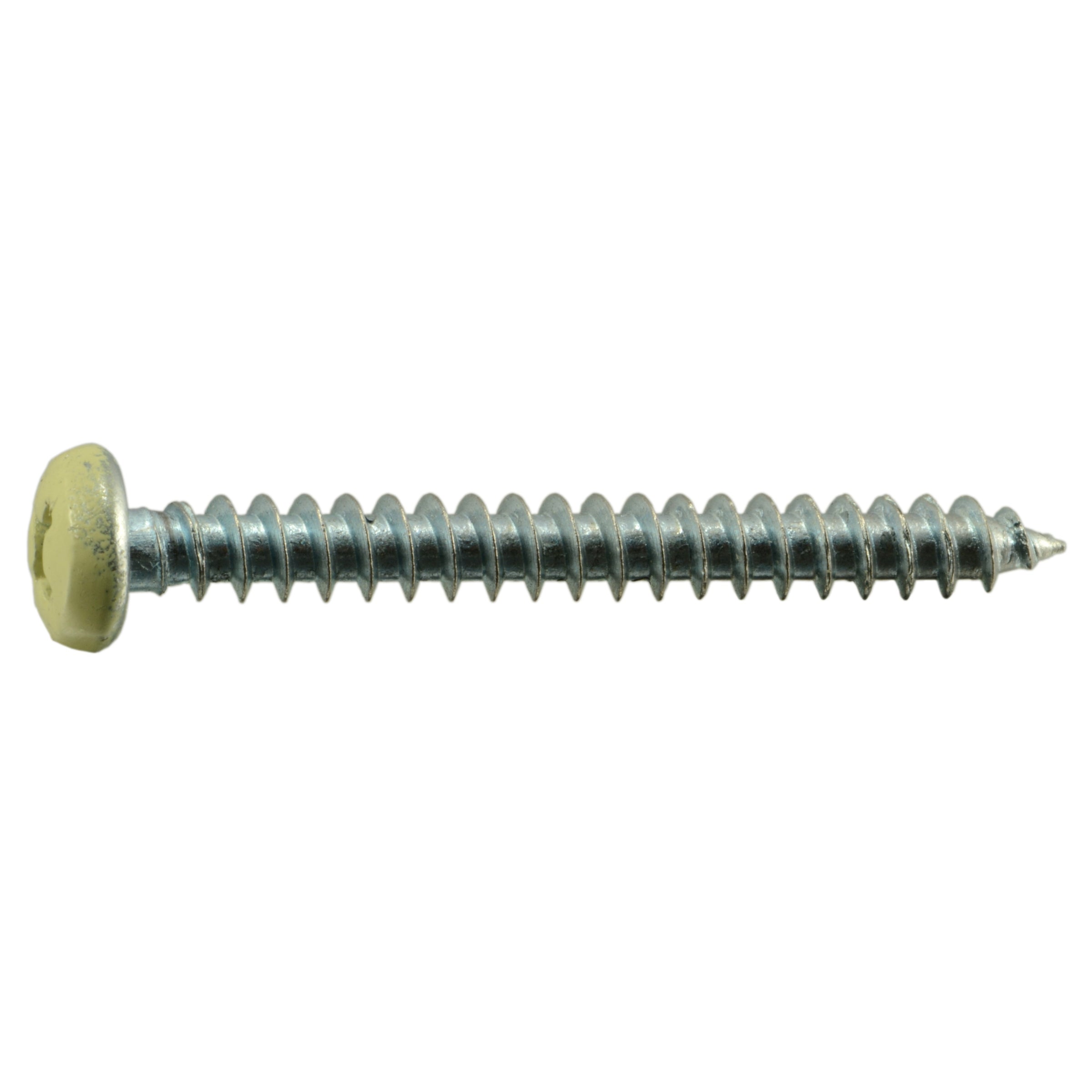 #8 x 1-1/2" Beige Painted Steel Phillips Pan Head Sheet Metal Screws
