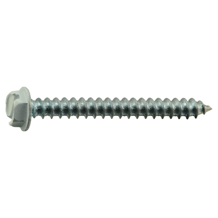 thumbnail image 2 of #8 Sheet Metal Screws – Zinc Plated Steel, Slotted Hex Washer Head, 15 TPI – 8-Pack 2 of 5
