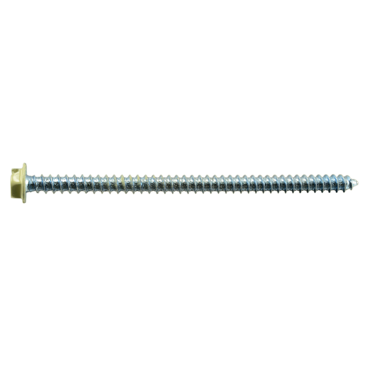 #8 x 3" Beige Painted Steel Slotted Hex Washer Head Sheet Metal Screws
