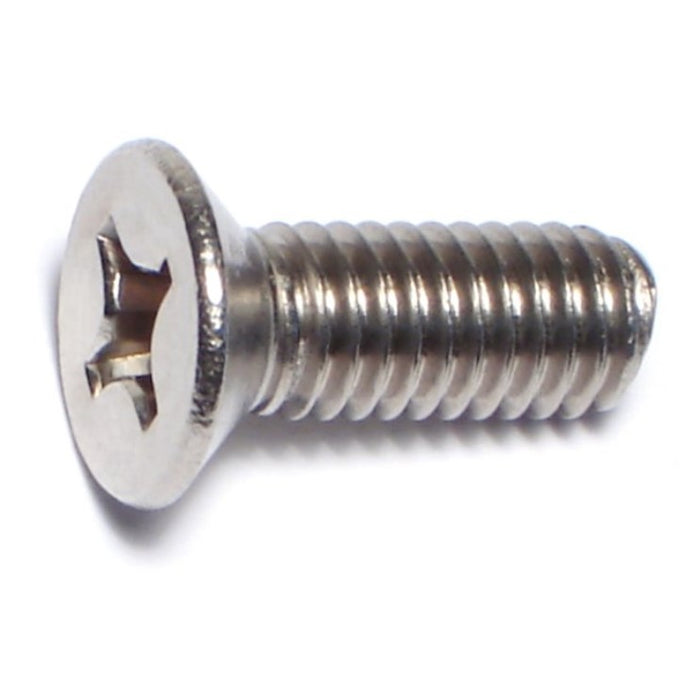6mm-1.0 x 16mm A2 Stainless Steel Coarse Thread Phillips Flat Head Machine Screws