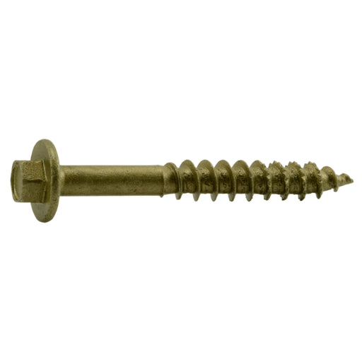3/8" x 2-1/2" Tan XL1500 Coated Steel Hex Washer Head Saberdrive Construction Lag Screws