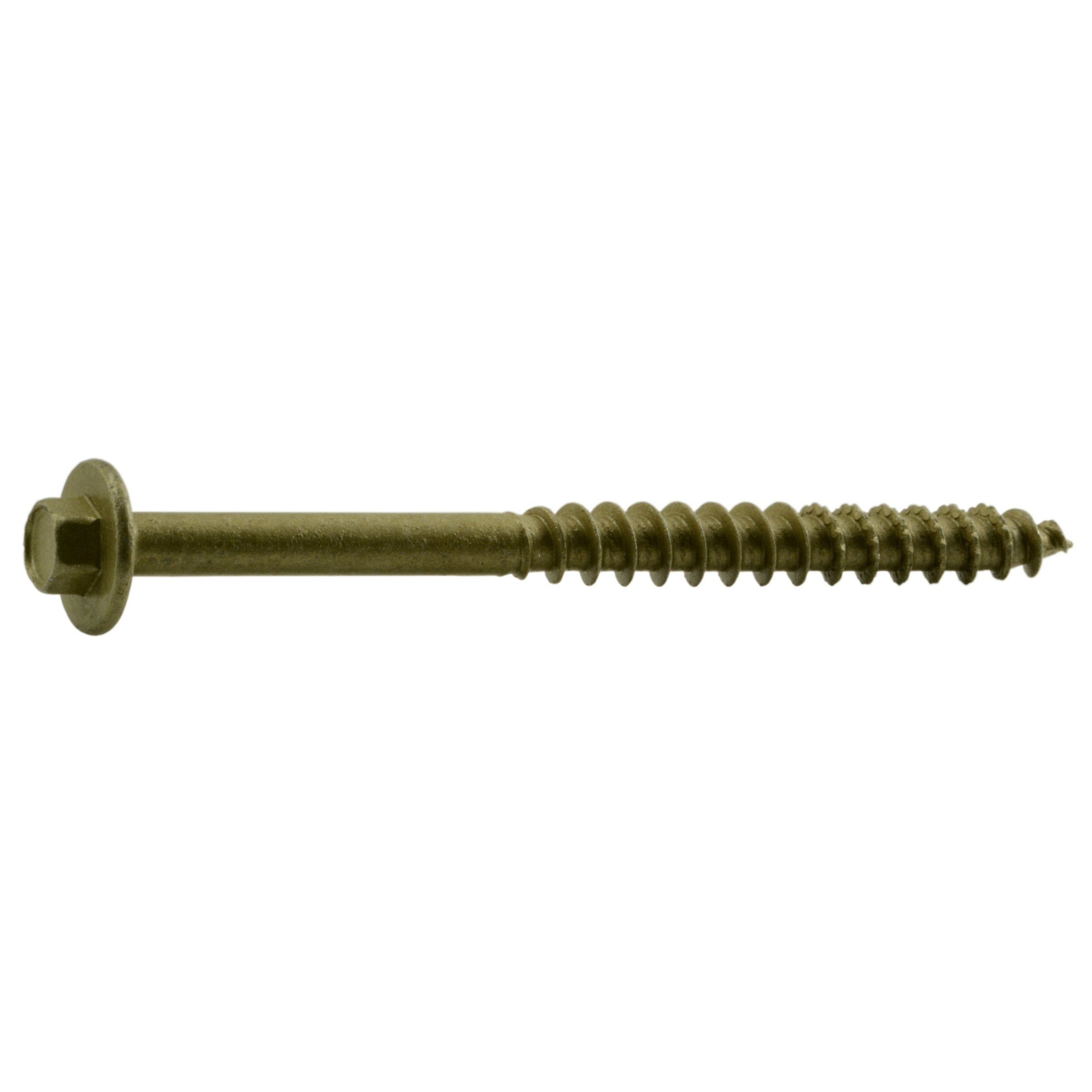 3/8" x 4" Tan XL1500 Coated Steel Coarse Thread Hex Washer Head Saberdrive Ledger Board Screws