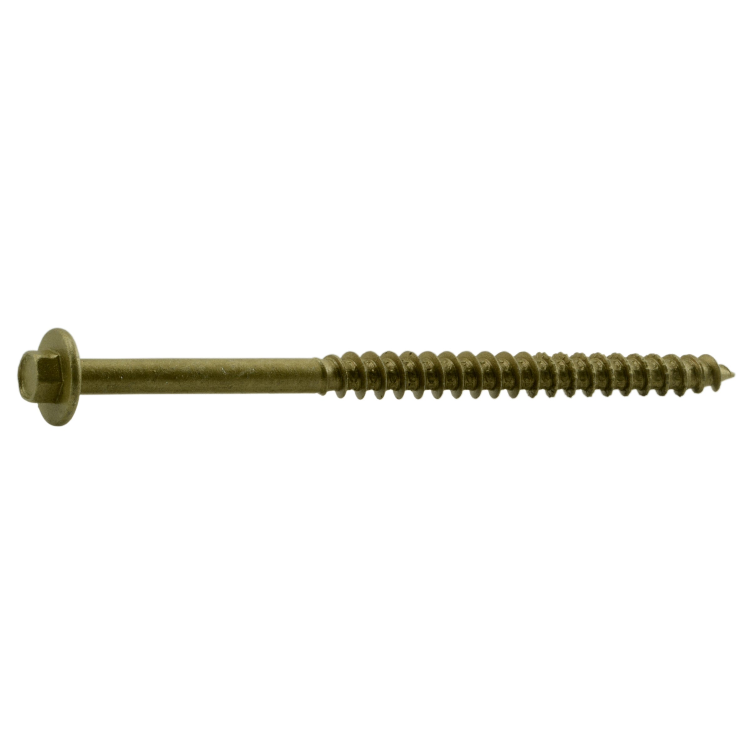 3/8" x 5" Tan XL1500 Coated Steel Coarse Thread Hex Washer Head Saberdrive Ledger Board Screws