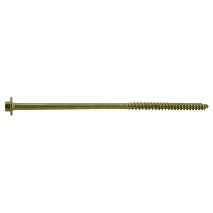 3/8" x 8" Tan XL1500 Coated Steel Coarse Thread Hex Washer Head Saberdrive Ledger Board Screws