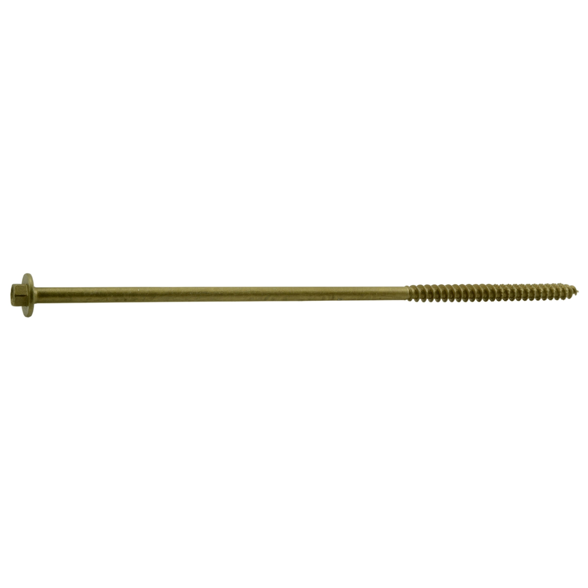 3/8" x 10" Tan XL1500 Coated Steel Coarse Thread Hex Washer Head Saberdrive Ledger Board Screws
