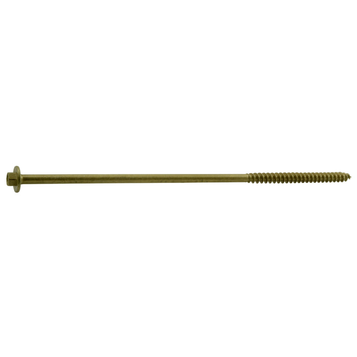 3/8" x 10" Tan XL1500 Coated Steel Coarse Thread Hex Washer Head Saberdrive Ledger Board Screws