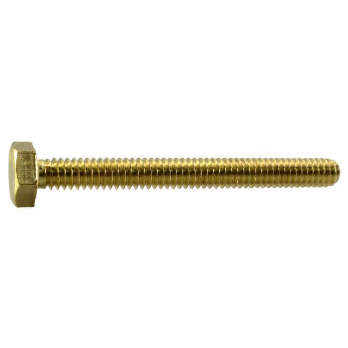 1/4"-20 x 2-1/2" Brass Coarse Thread Hex Cap Screws