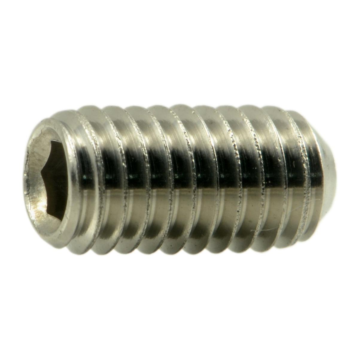#10-32 x 3/8" 18-8 Stainless Steel Fine Thread Hex Socket Headless Set Screws