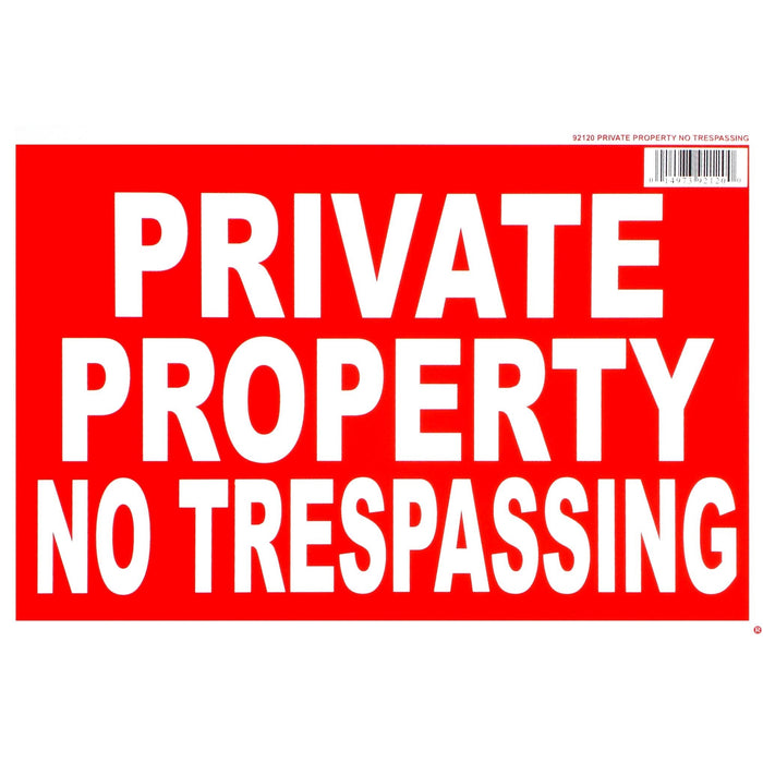 8" x 12" Styrene Plastic "Private Property" Signs