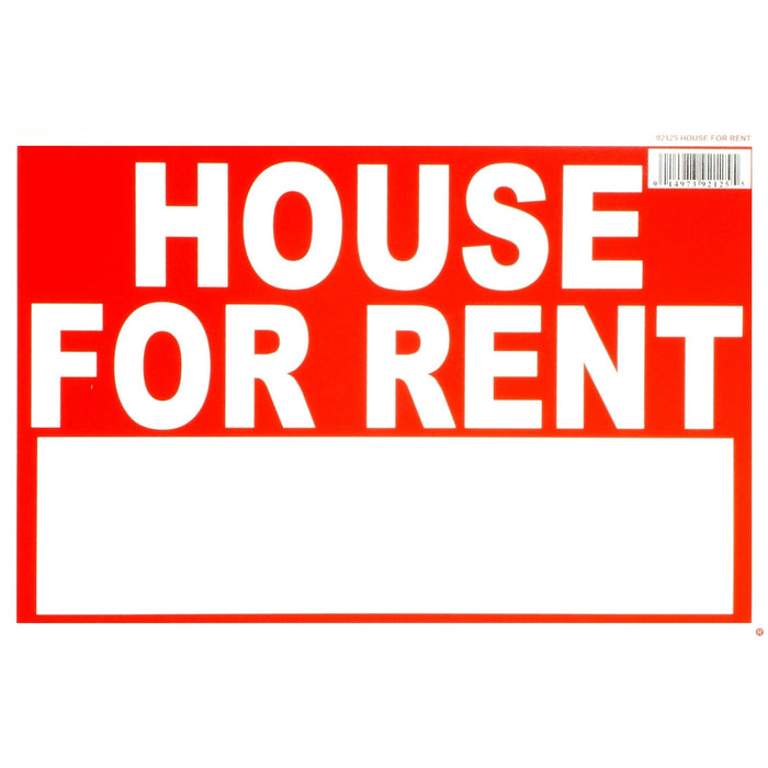 8" x 12" Styrene Plastic "House for Rent" Signs