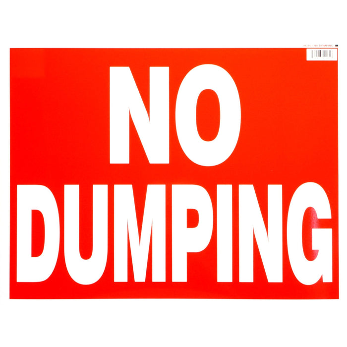 14" x 18" Styrene Plastic "No Dumping" Signs