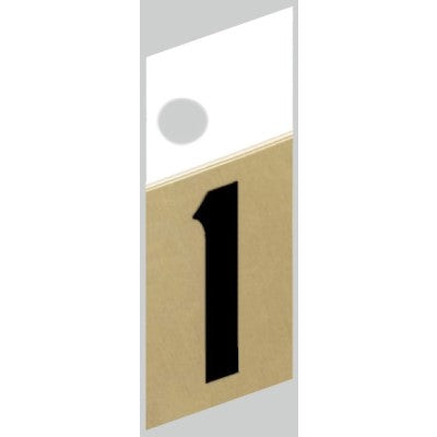 1" - "1" Slanted Black & Gold Numbers