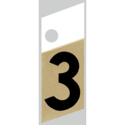 1" - "3" Slanted Black & Gold Numbers