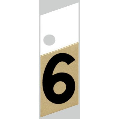 1" - "6" Slanted Black & Gold Numbers