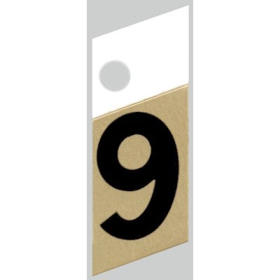 1" - "9" Slanted Black & Gold Numbers