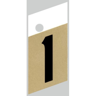 1.5" - "1" Slanted Black & Gold Numbers