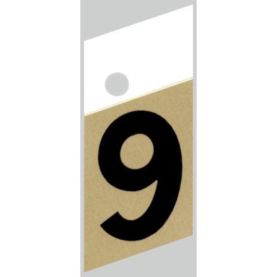 1.5" - "9" Slanted Black & Gold Numbers