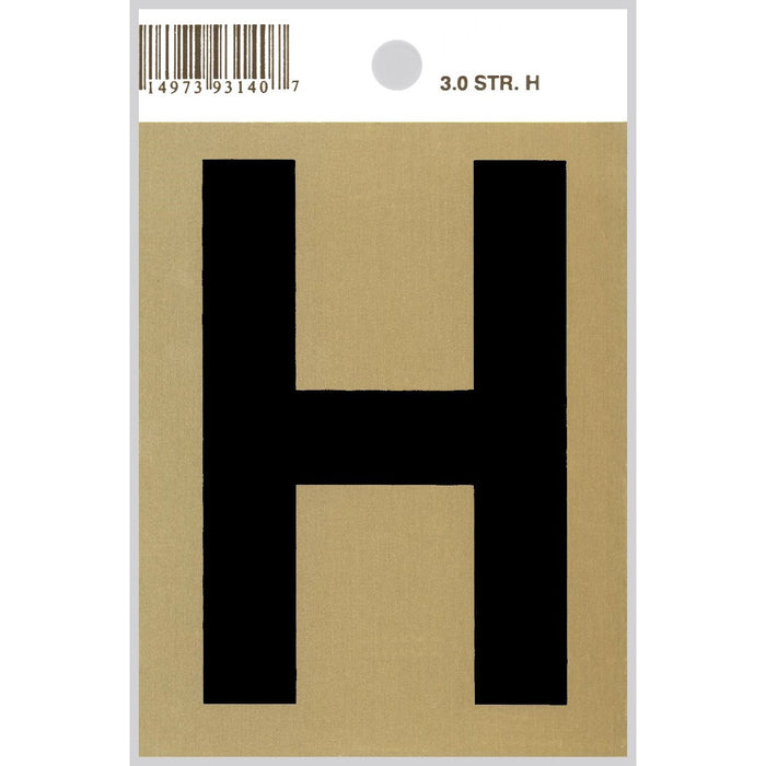 3" - "H" Straight Black & Gold Letters