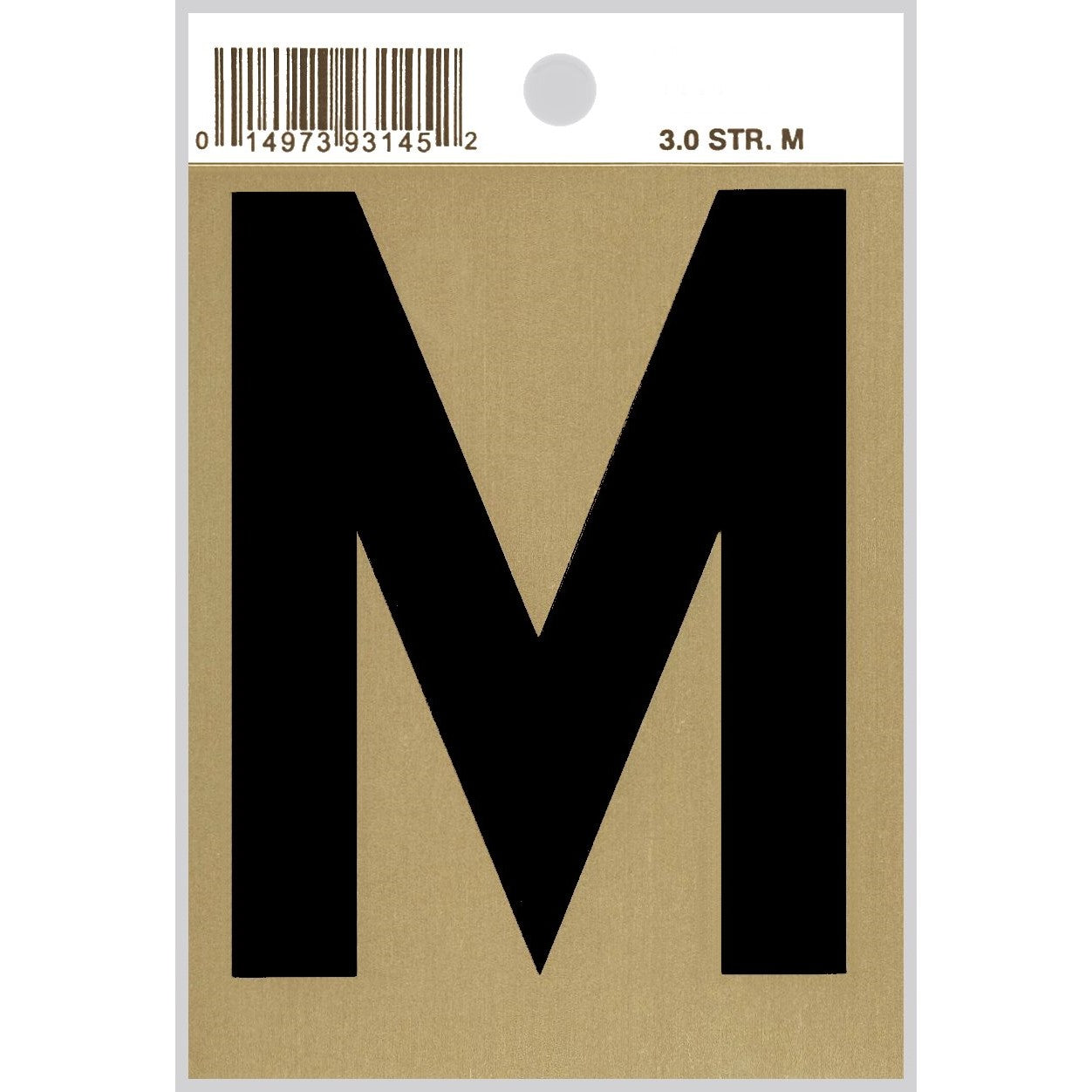 3" - "M" Straight Black & Gold Letters