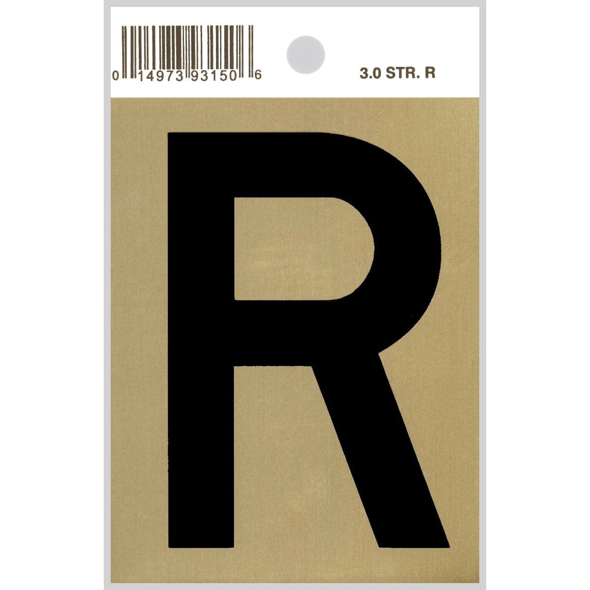 3" - "R" Straight Black & Gold Letters