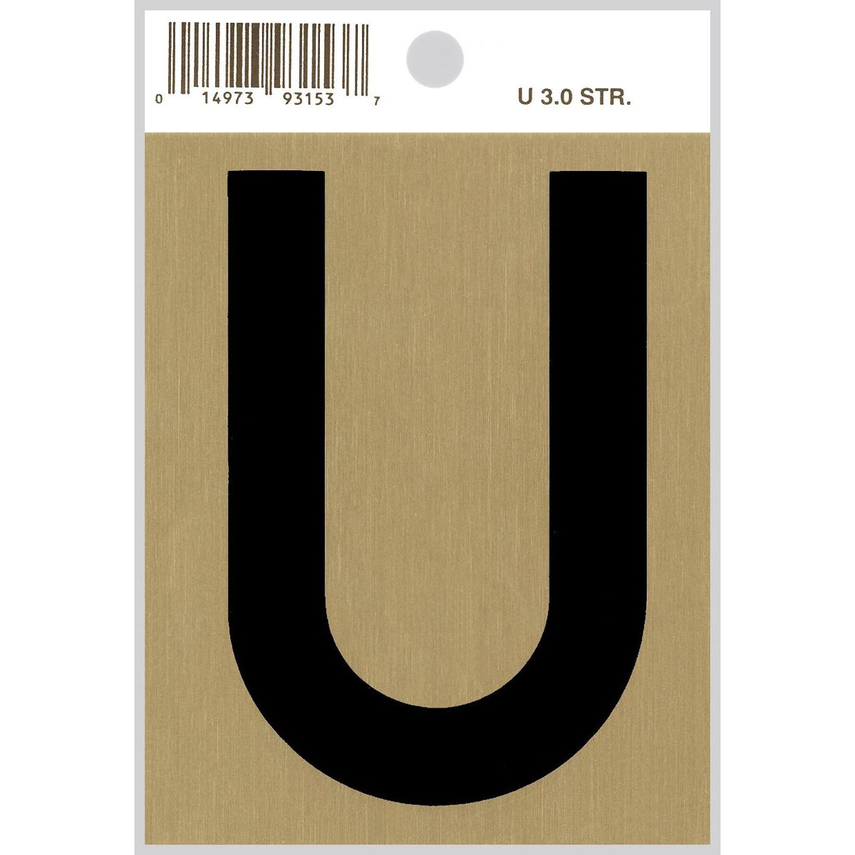 3" - "U" Straight Black & Gold Letters