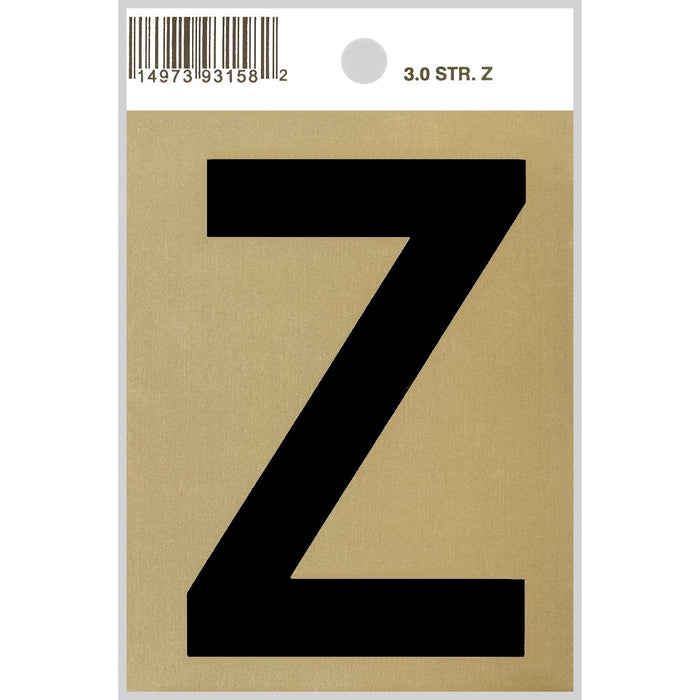 3" - "Z" Straight Black & Gold Letters