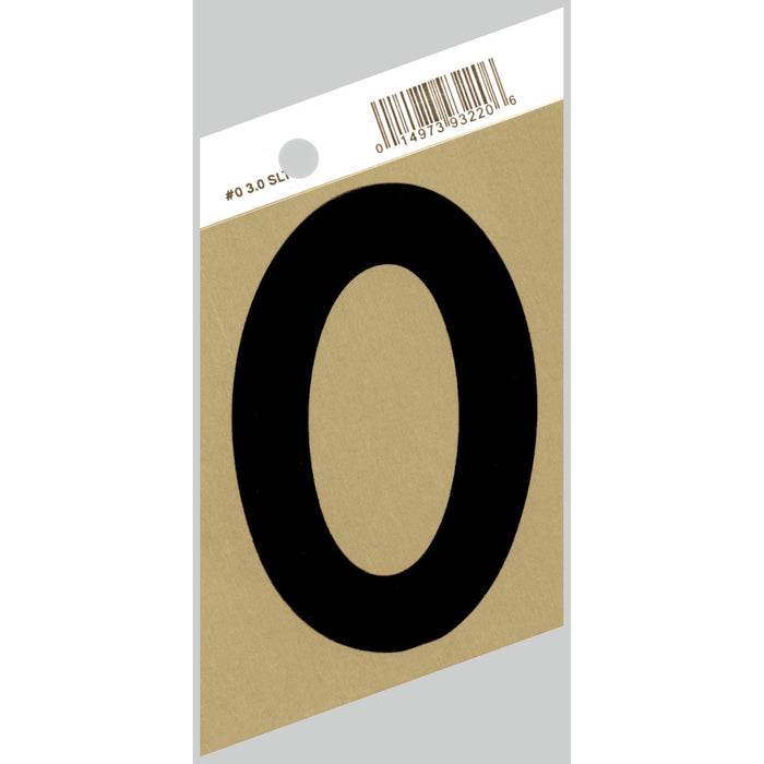 3" - "0" Slanted Black & Gold Numbers