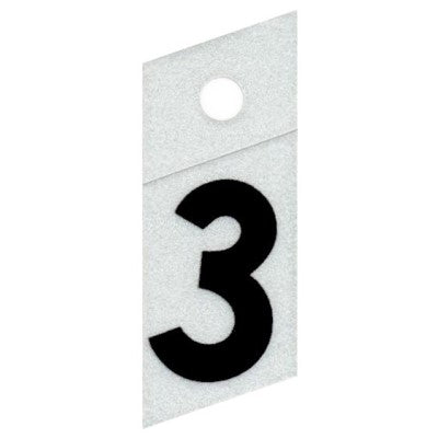 1" - "3" Slanted Black Reflective Numbers