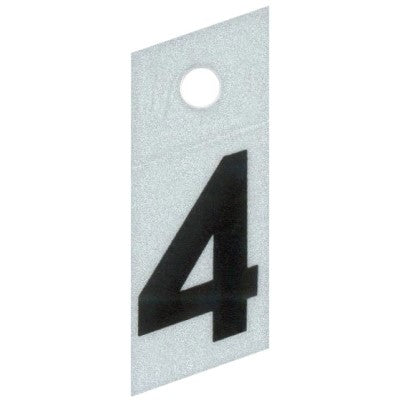 1" - "4" Slanted Black Reflective Numbers