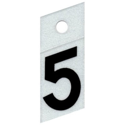 1" - "5" Slanted Black Reflective Numbers