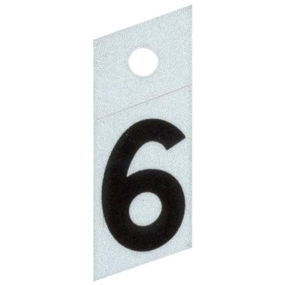1" - "6" Slanted Black Reflective Numbers