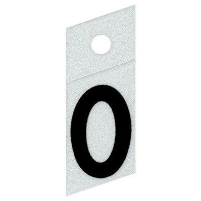 1" - "0" Slanted Black Reflective Numbers