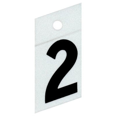 1.5" - "2" Straight Black Reflective Numbers