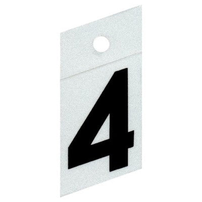 1.5" - "4" Straight Black Reflective Numbers