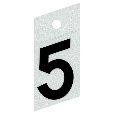 1.5" - "5" Straight Black Reflective Numbers