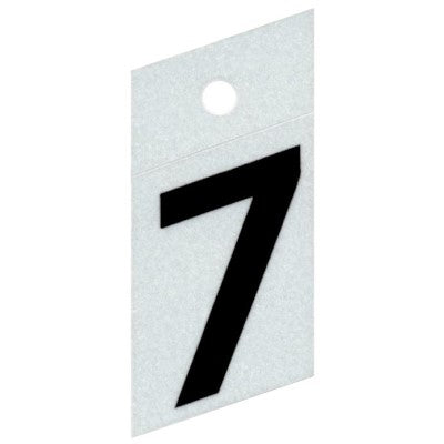 1.5" - "7" Straight Black Reflective Numbers