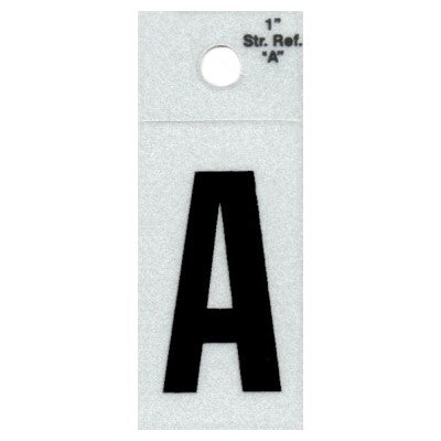 1" - "A" Straight Black Reflective Letters