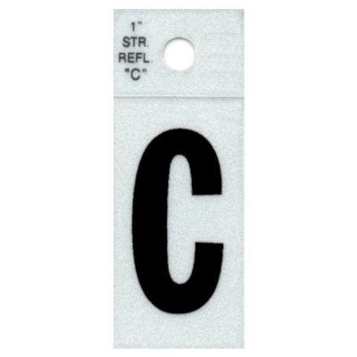 1" - "C" Straight Black Reflective Letters