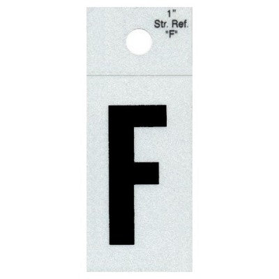 1" - "F" Straight Black Reflective Letters