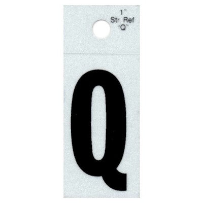 1" - "Q" Straight Black Reflective Letters