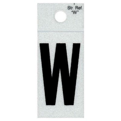 1" - "W" Straight Black Reflective Letters