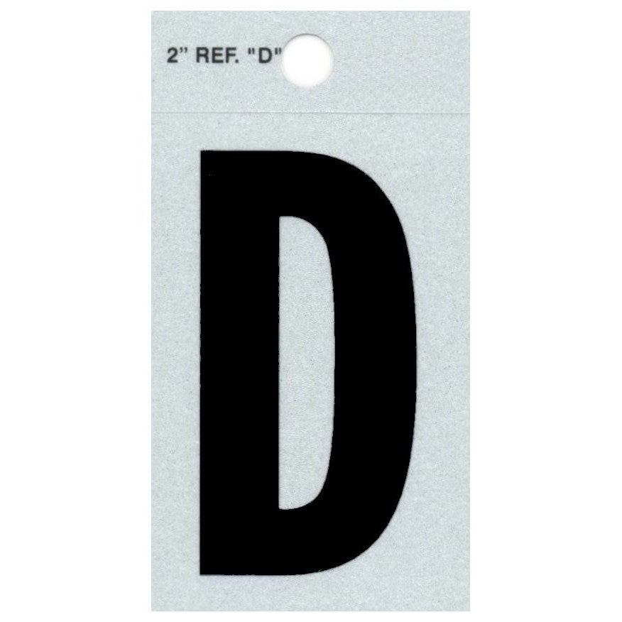 2" - D Straight Black Reflective Letters