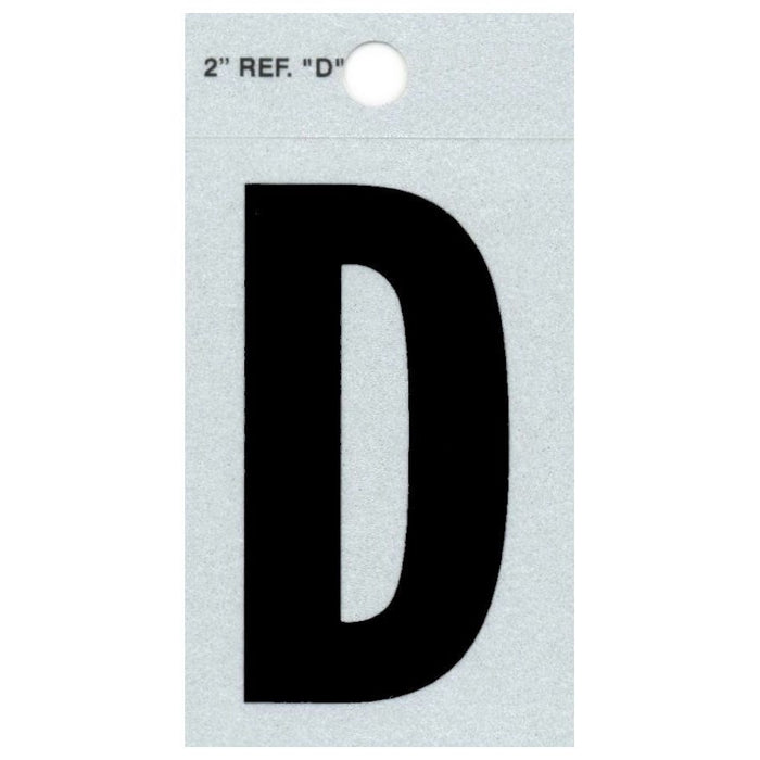 2" - D Straight Black Reflective Letters