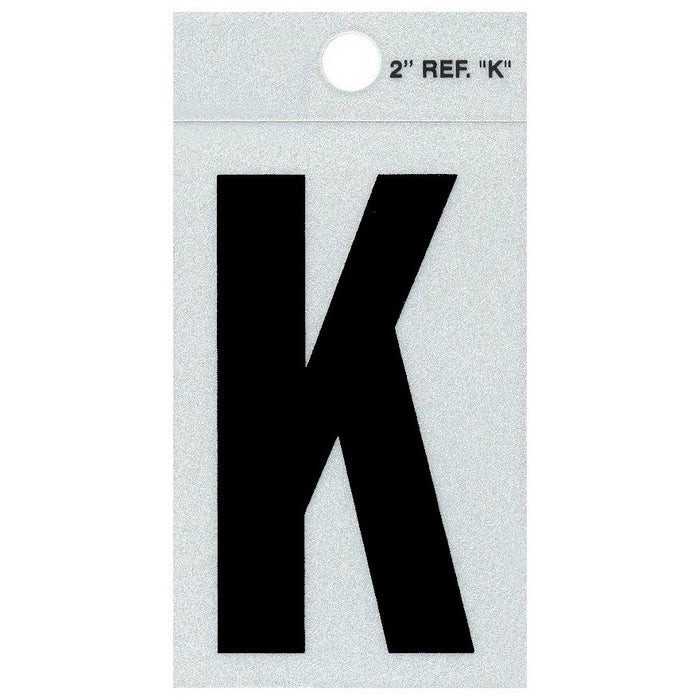2" - K Straight Black Reflective Letters