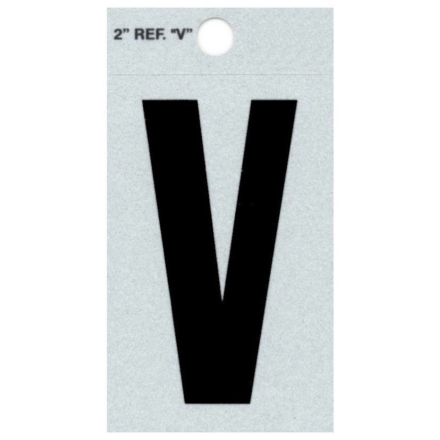 2" - V Straight Black Reflective Letters