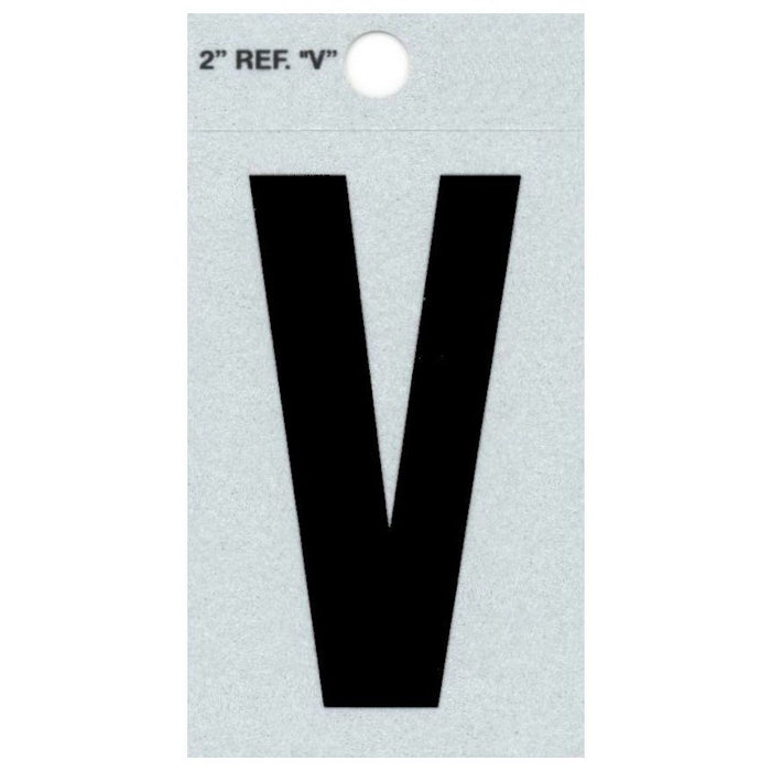 2" - V Straight Black Reflective Letters